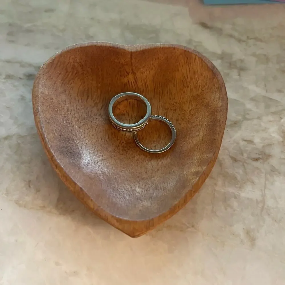 Heart-Shaped Wooden Bowl